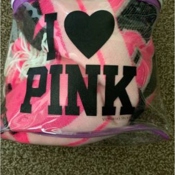 NEW! Victoria's Secret Pink and Black Scarf / Shawl - Picture 1 of 10